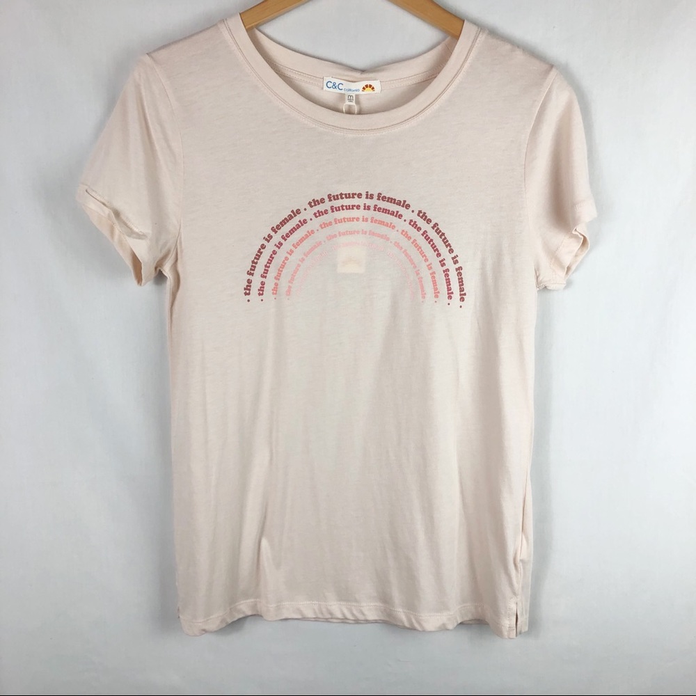NWT C&C California "The Future is Female" Tee | Blush in Color | Size Medium